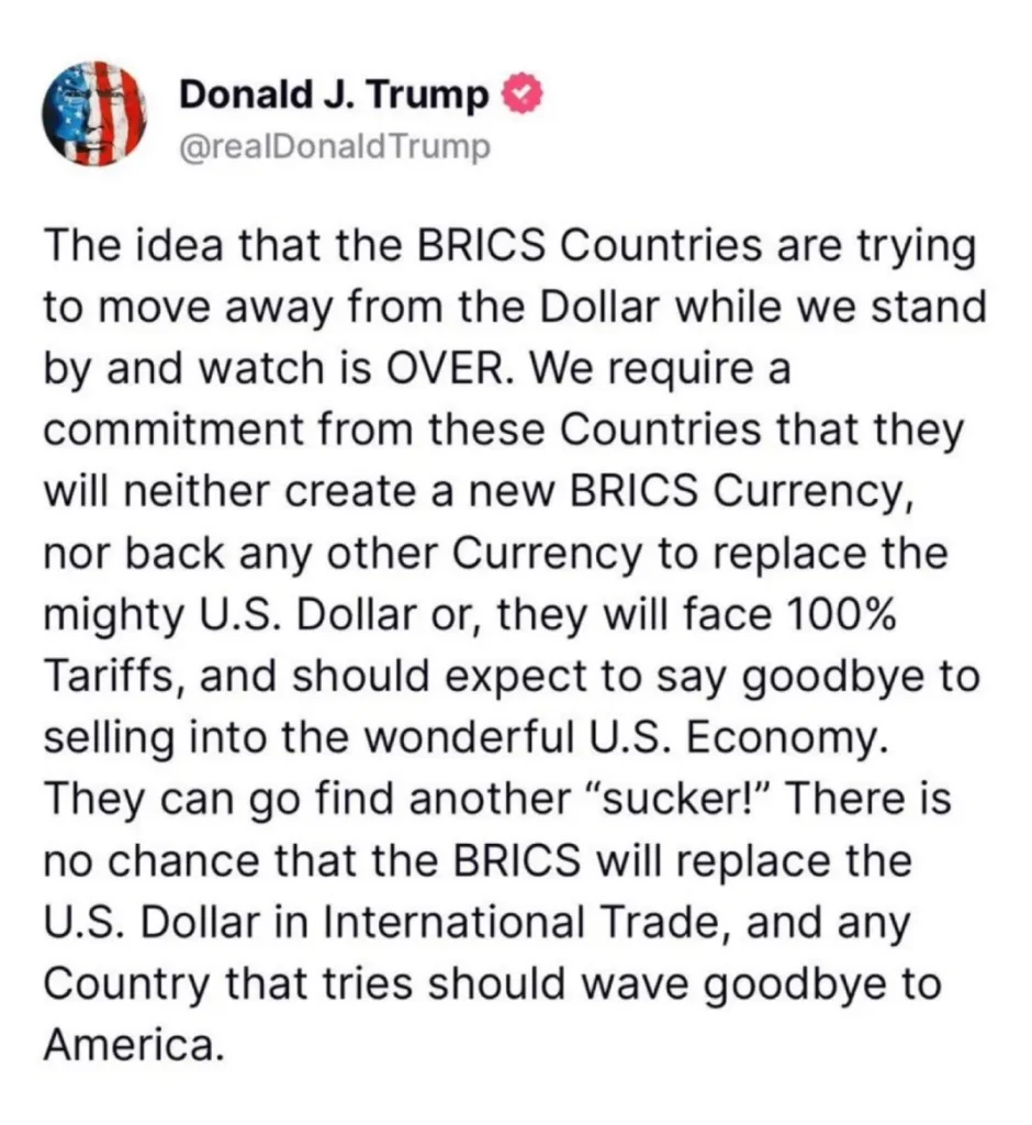 MikeCristo8: There is No Need for BRICS to Settle in Dollars