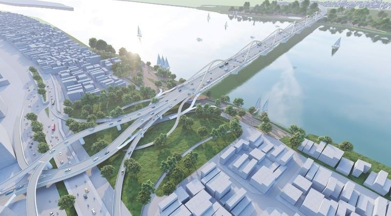 Ha Noi proposes four land plots for construction of Tran Hung Dao Bridge