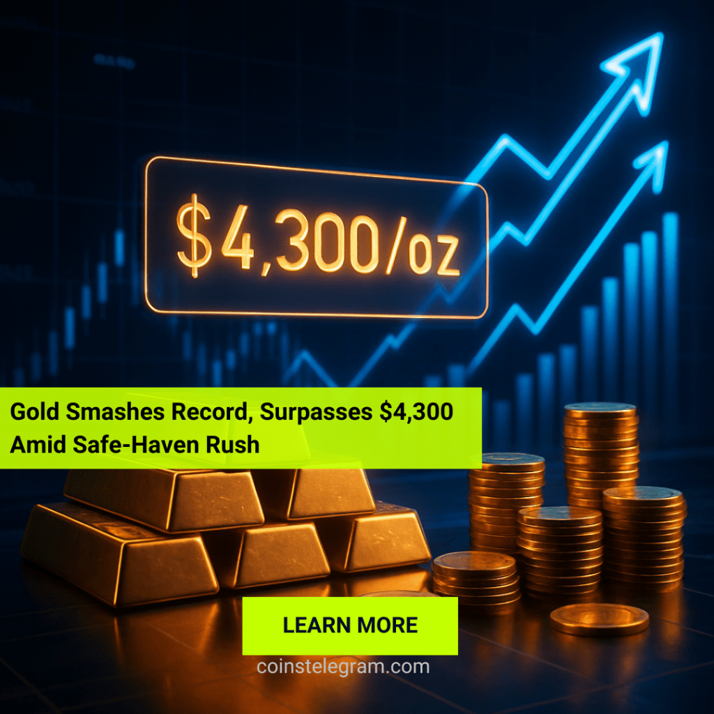 Gold Smashes Record, Surpasses $4,300 Amid Safe-Haven Rush