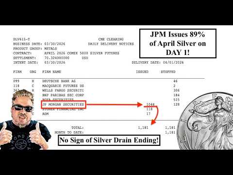 SILVER ALERT! COMEX Silver Almost Gone as JPMorgan Coughs Up 89% of First April Delivery! (Bix Weir)