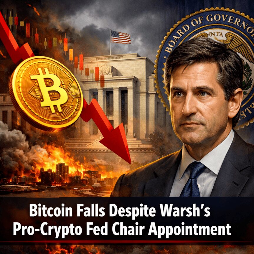 Bitcoin Falls Despite Warsh’s Pro-Crypto Fed Chair Appointment