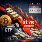 Spot Bitcoin ETFs see $1.7B outflow as four-week trend persists