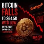 Bitcoin Falls to $64.5K WTD Low as Strategy Share-Sales Fear Return