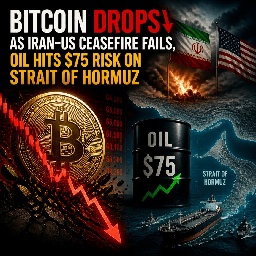 Bitcoin Drops as Iran-US Ceasefire Fails