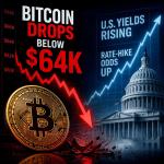 Bitcoin Drops Below $64K as Rising U.S. Yields Lift Rate-Hike Odds