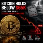 Bitcoin Holds Below $65K as US PMI Spurs Stagflation Concerns