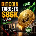 Bitcoin Targets $86K as Oil Slips Below $90 and Support Firms