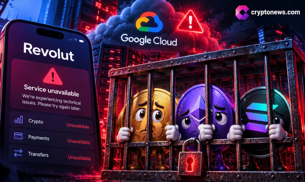 Revolut Outage Hits Crypto Access as Google Cloud Failure Disrupts Banking Services